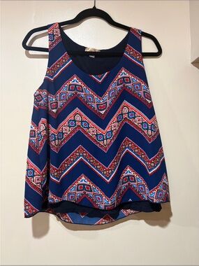 4 for $20 / Lavish Navy and Red Chevron Print Sleeveless Camisole